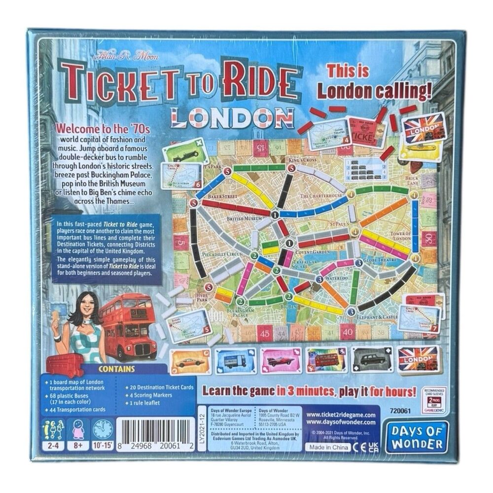 Days of Wonder Ticket to Ride London Board Game - DOW720061- Alan R. Moon - Picture 2 of 2